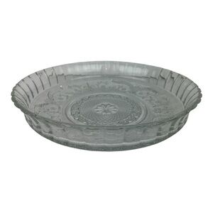 Vintage Fleur De Lis Decorative Glass Serving Dish 12”